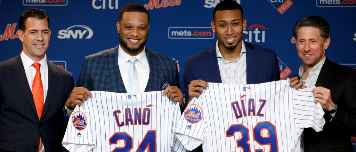 Robinson Canó y Edwin Díaz presentados en el Citi Field como nuevos integrantes de los Mets